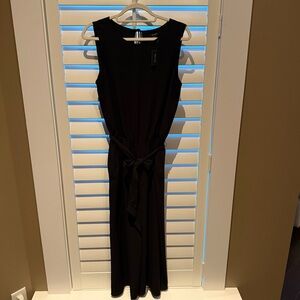 RW&CO. Black Sleeveless Jumpsuit with Tie and Open Back